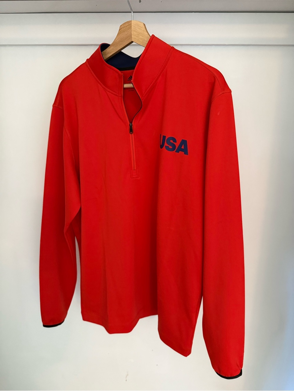 Red USA Quarter-Zip Men's Sweater adidas official from Olympics